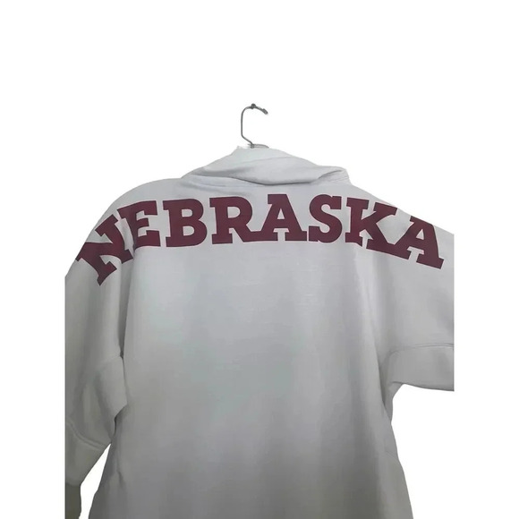 Adidas NCAA Nebraska Cornhuskers White Short Sleeve Performance Hoodie Size S - Picture 5 of 6